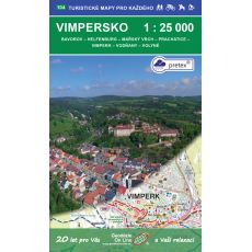 Vimpersko 1:25 000 (2020, 1. vydání, GOL_104, pretex); turistická mapa Geodézie On Line, spol. s r. o.