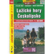 102 Lužické hory - Českolipsko 1:60 000, SHOCART, cykloturistická mapa