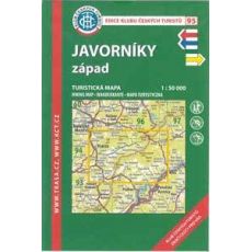 KČT 95, Javorníky západ 1:50 000, turistická mapa