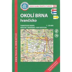 Okolí Brna - Ivančicko 1:50 000, KČT, turistická mapa