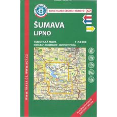 Šumava - Lipno 1:50 000, KČT, turistická mapa