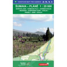 Šumava Pláně, podrobná turistická mapa 1:25 000, Geodézie On Line