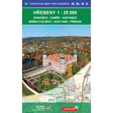 Hřebeny 1:25 000, 3.vydání, 2018, Geodézie On Line, podrobná mapa