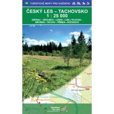 Český les - Tachovsko 1:25 000, turistická mapa Geodézie On Line, letní a zimní turistická nadstavba. 2018