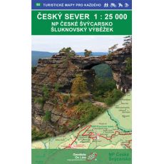 Český sever 1:25 000, NP České Švýcarsko, Šluknovský výběžek - turistická mapa Geodézie On Line, 2019