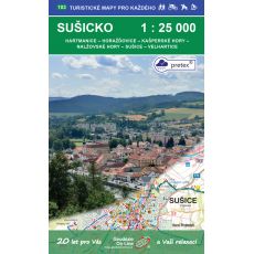 Sušicko  1:25 000 (2020, 1. vydání, GOL_103, pretex); turistická mapa Geodézie On Line, spol. s r. o.