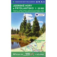 Jizerské hory 1:25 000 (2020, 4. vydání, GOL_23), turistická mapa Geodézie On Line