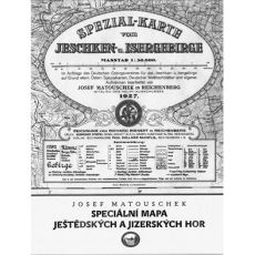 Matouschkova speciální mapa Ještědských a Jizerských hor z roku 1927, skládaná