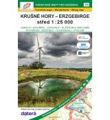 Krušné hory - STŘED, oboustranná turistická a cykloturistická mapa 1:25 000, Geodézie On Line, obálka