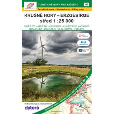 Krušné hory - STŘED, oboustranná turistická a cykloturistická mapa 1:25 000, Geodézie On Line, obálka