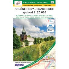 Krušné hory - východ, oboustranná turistická a cykloturistická mapa 1:25 000, Geodézie On Line, obálka