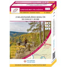 VIA CZECHIA Centrální stezka, turistické mapy 1:25 000, soubor map, Geodézie On Line