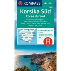 Korsika jih 1:50 000, 3 mapy (KOMPASS 2251)