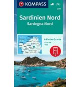 Sardinie sever 1:50 000, 4 mapy (KOMPASS 2497)