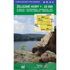 Železné hory 1:25 000, podrobná turistická mapa Geodézie On Line