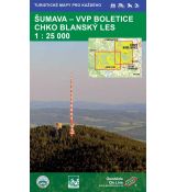 Šumava - VVP Boletice, Blanský les, podrobná turistická mapa Geodézie On Line